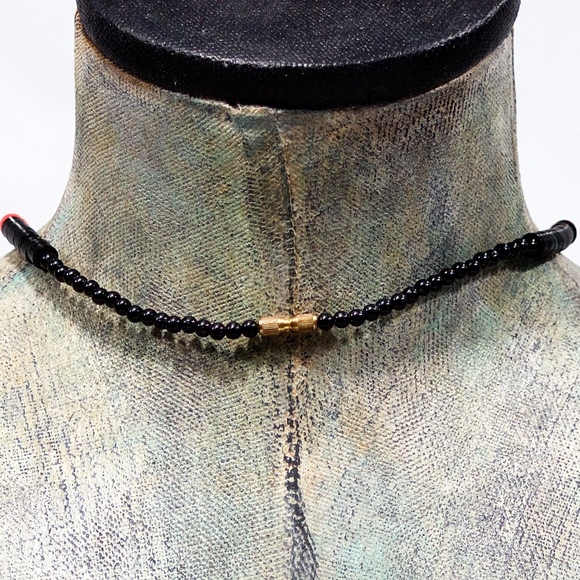 VTG 70's African Trade Bead Tribal Ethnic Necklace - Picture 2 of 2